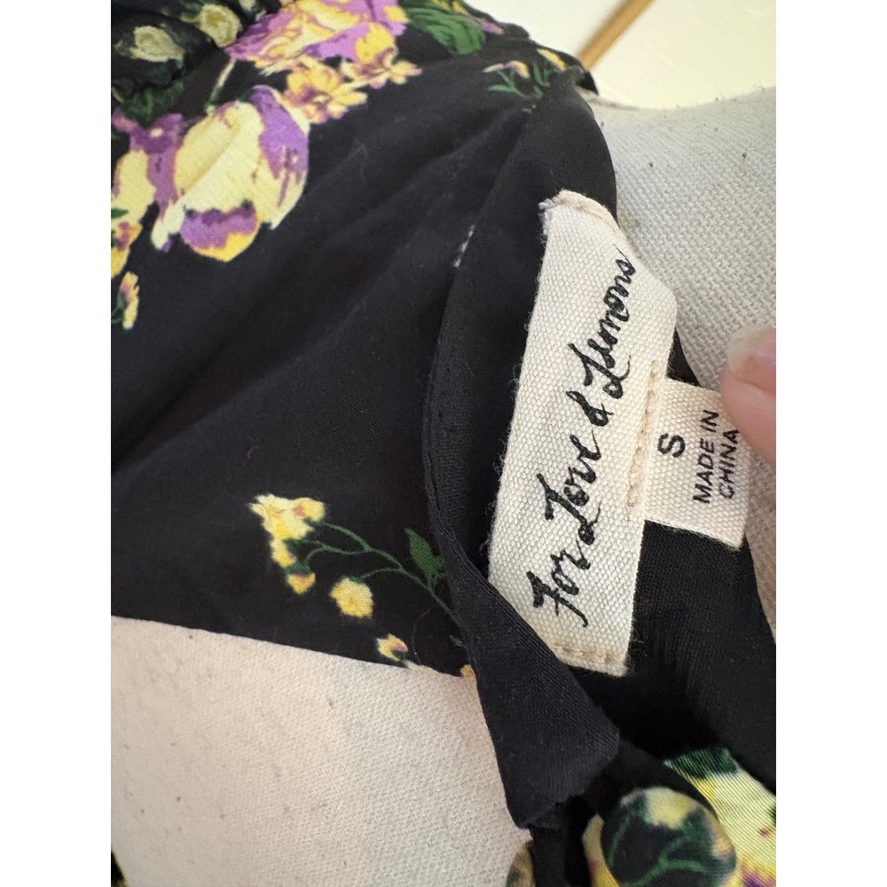 FOR LOVE & LEMONS Ross Midi Dress Floral Ruffle Open Back Size Small - Picture 7 of 12